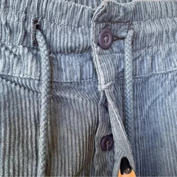NWT Free People Wide-Leg Pull-On Cord Pants Blue Small